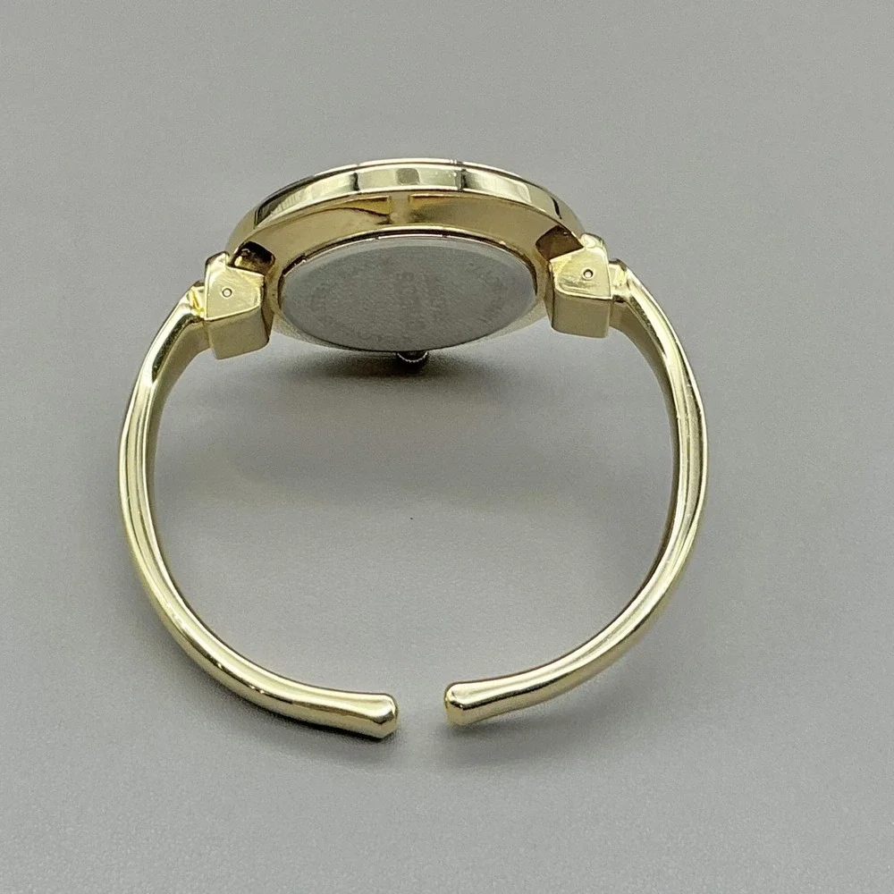 Chico's Watch Womens Gold Tone Bangle Bracelet Beige Dial Analog NEW BATTERY